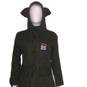 Dark Green Parka with Animal Ears